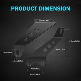 Samman Hood Mounting Brackets for 20"-22" LED Light Bar Work Lights Fog Lights, Windshield Hood Mounts Bracket for 22" Straight Light Bar Compatible with Jeep Wrangler JK 2007-2017 (1 Pair)