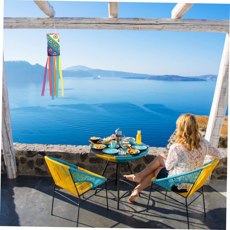 Kisangel 1pc Rainbow Windsock Garden Flag Wind Direction Indicator for