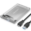 deleyCON SSD Hard Drive Enclosure USB-A 5Gbps 2.5 Inch Transparent