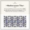 Casablanca Market MT025 Mediterranean Ceramic Tulip Decorative Tile, Blue