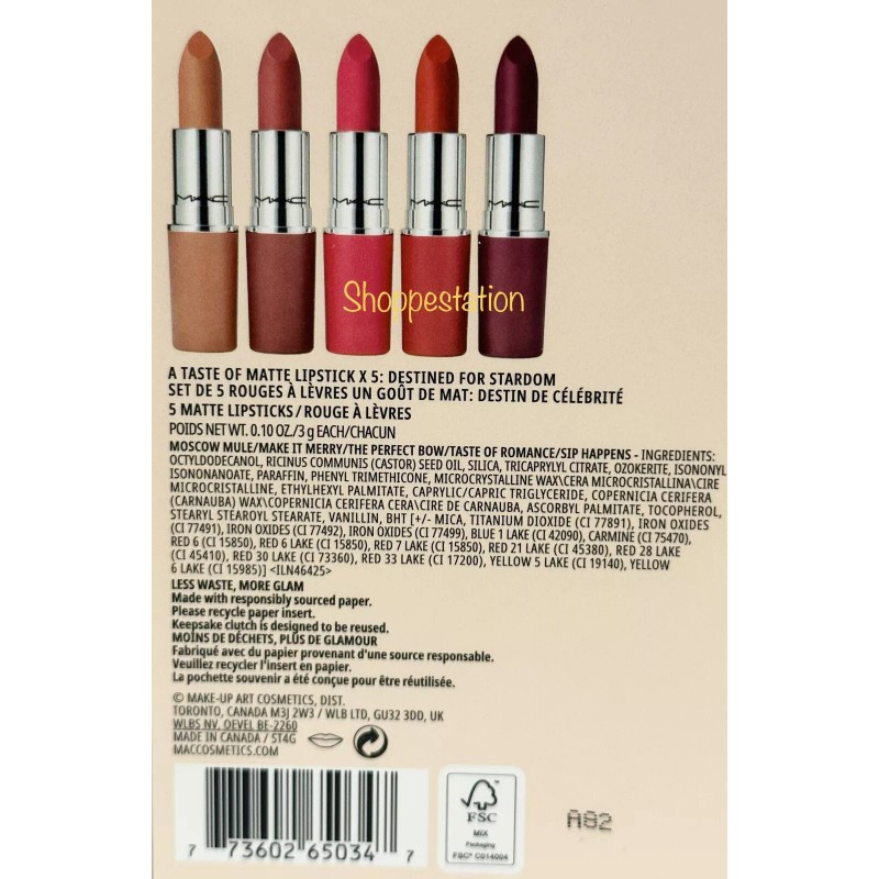 M·A·C MAC Matte Lipstick Shade MAKE IT MERRY Full Size