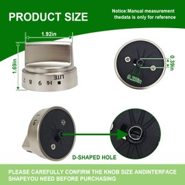 6 Pack WB03X24818 Stove Knob,Gas stove Knobs Replacement for GE Stove Knob,Compatible with PS11729081 AP5989029 4363588 EAP11729081,Reinforced D-Shape Hole Premium Burner Control Knobs (Not Universal)