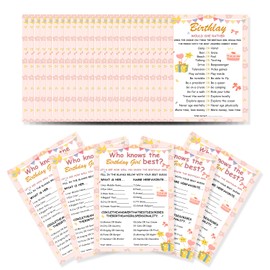 Who Knows The Birthday Girl Best Game - Fun Birthday Party Activity for Girls, Includes Would She Rather Game, Perfect for Sleepover Party Supplies for Girls and Hen Do Games for Teens and Adults