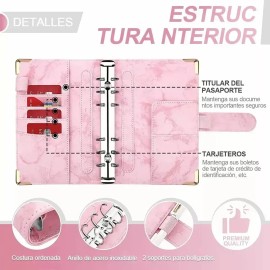 Carpeta A6 SiSHuoY 58JUY rosa chicle carpeta de cuaderno a6 x Unidad