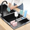 Expandable Over Sink Water Bottle Drying Rack with Dish Cloth