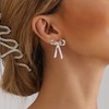 Yimofy Bow Earrings for Women Fashion Bowknot Stud Earrings Large