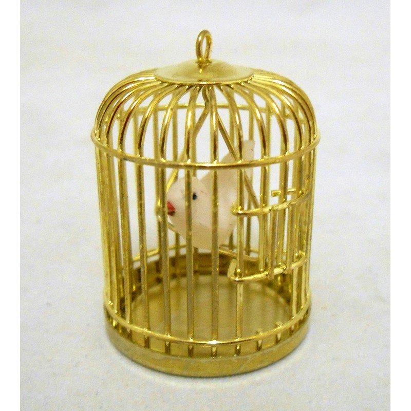 Puppenhaus Miniatur 1:12 Haustier Zubehör Vogel in Käfig Vogelkäfig