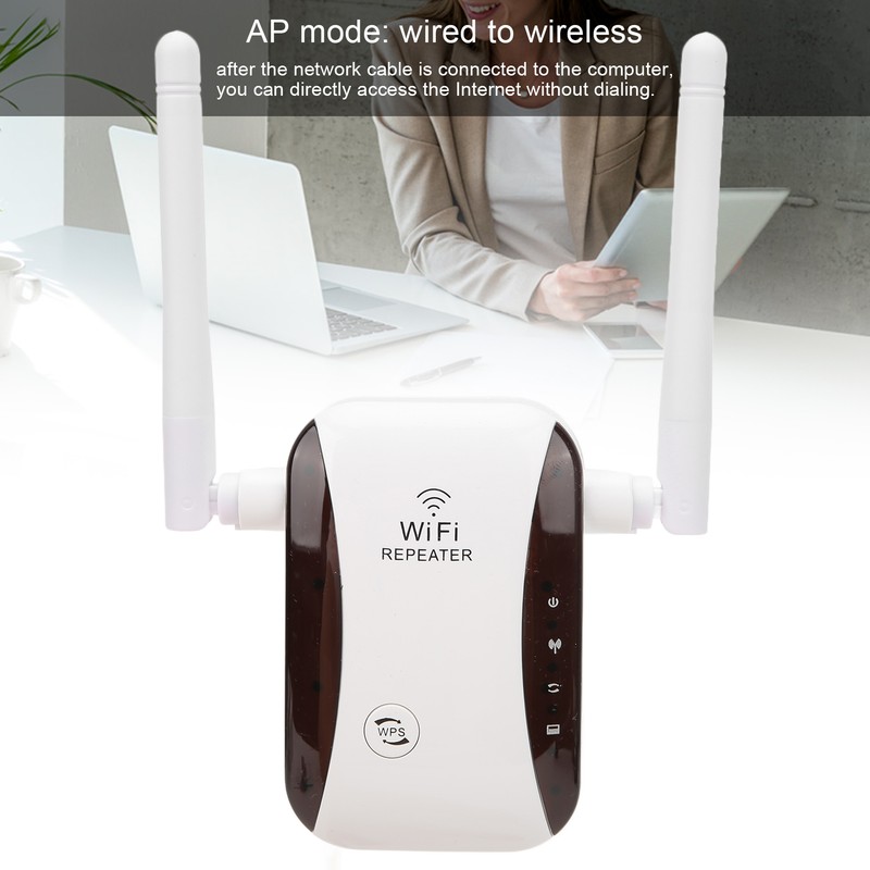 WiFi Range Extender 300mbps 2 Antennas Wireless Signal Repeater Amplifier