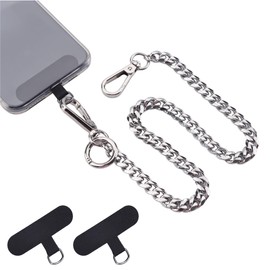 Kexinglu Metal Anti Theft Phone Lanyard, 19.7" Heavy Duty Belt Chain With 3Pcs Universal Cell Phone Patches for Most Smartphones, Pants Chain for Keys