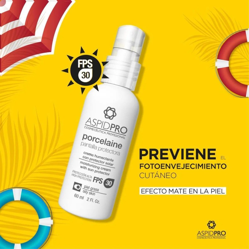 Crema Protector Solar Porcelaine Piel Grasa Aspid Pro Fps