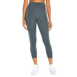 Marika Women's Standard Morgan Tummy Control Pocket Capri Legging, Turbulence