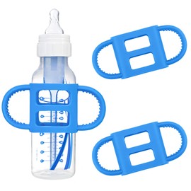 Impresa 3 Pack Handles for Baby Bottles - Compatible with Dr Brown Bottles - Clear BPA-Free Silicone - Easy-Grip Holder for Self Feeding & Sippy Cup Handles