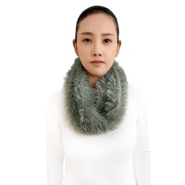 Lina & Lily Shaggy Faux Poodle Fur Women's Fall Winter Infinity Scarf Neck Warmer (Dusty Mint)