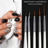 COM-FOUR ® 15 Piece Professional Nail Art And Modelling Brush Set