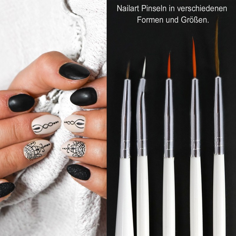 COM-FOUR ® 15 Piece Professional Nail Art And Modelling Brush Set