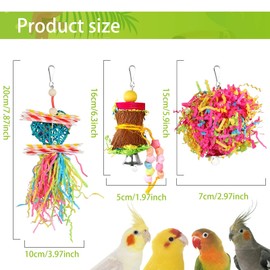 4 Pack Bird Shredder Toys Small Parrot Chewing Toys Parrot Cage Foraging Hanging Toy for Small Bird Parakeets Parrotlets Lovebirds Cockatiels
