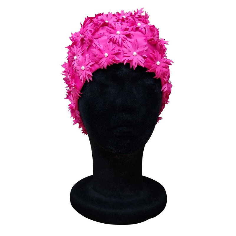 CHEX Daisy Ladies Elasticated Ruffle Flower Beaded Effect Swimming Cap