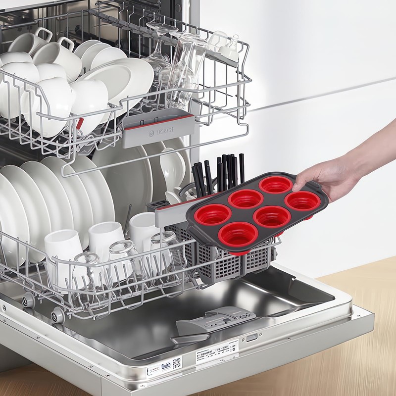 2 Pack Nonstick Cup Muffin Tray, 6 Cups Silicon Muffin
