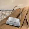 Motleader Silver Metallic Evening Bag for Women Y2K Silver Leather