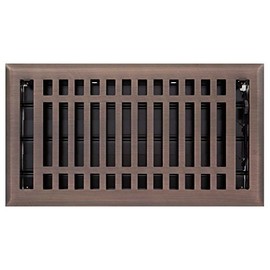 Naiture 2-1/4" X 14" Steel Louvered Floor Register with Damper or Lever Contemporary Style, Oil Rubbed Bronze Finish
