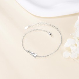 YAFEINI Violin Gifts for Women 925 Sterling Silver Violin and Violin Bow Bracelet Jewelry Music Gifts for Violinist Cellist