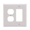 Eaton PJ826W 2-Gang Combination Duplex Receptacle Decorator GFCI Rocker Switch