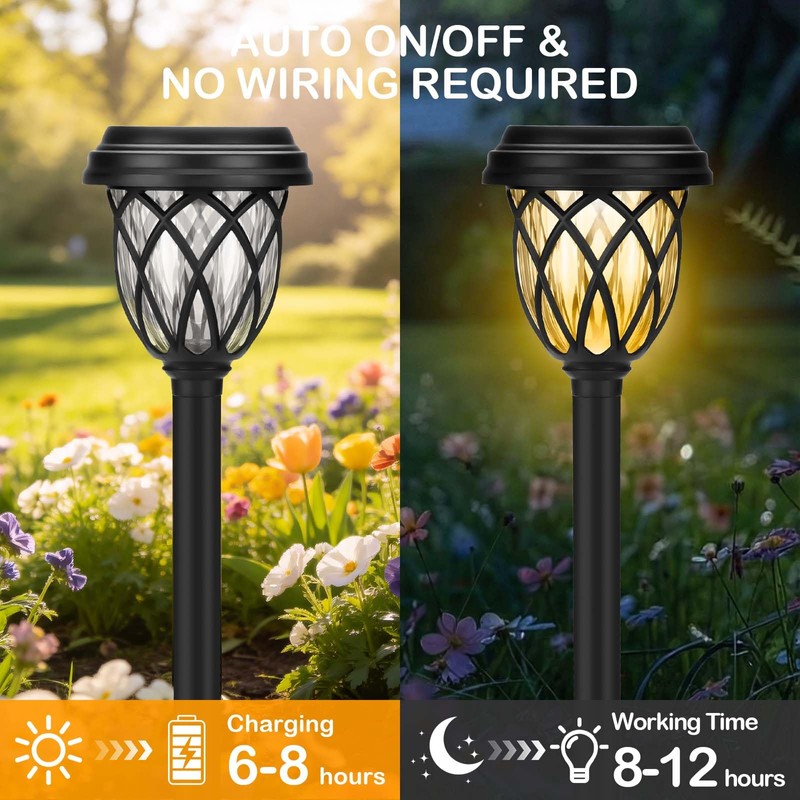 ruhotili Solar Outdoor Lights, Outdoor Waterproof IP65, Bright Powered by