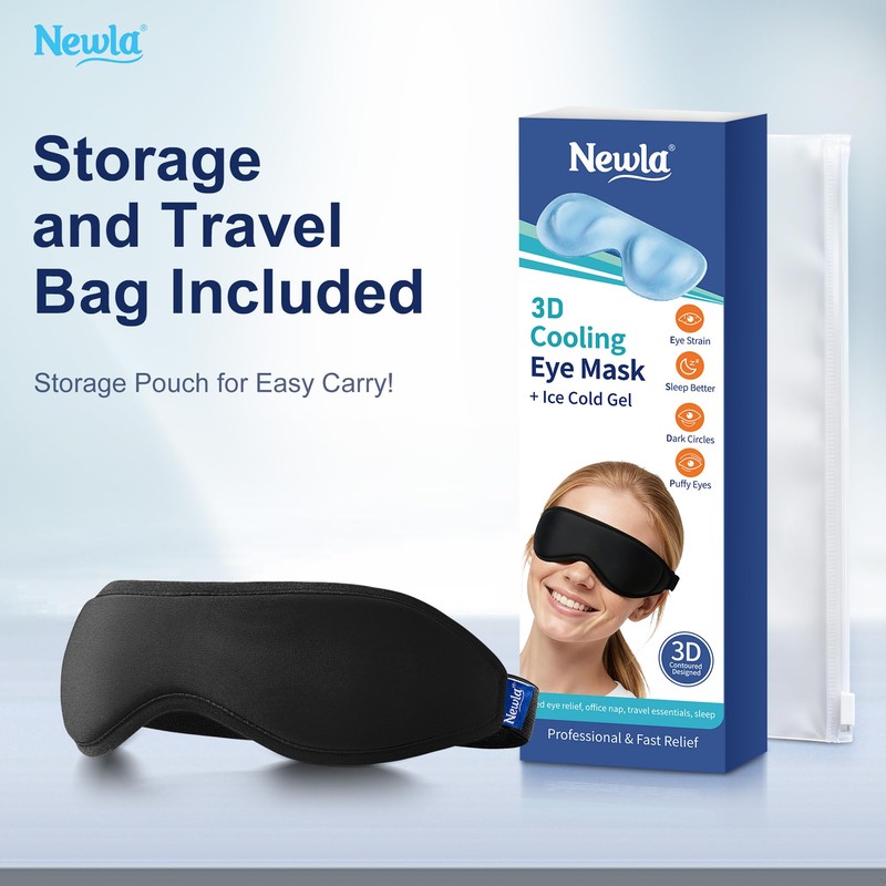 Cooling Gel Eye Mask for Puffiness, Contoured Cold Compress for