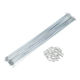 TUCKBOLD Bicycle Spokes Bike Wheel Spokes Silver Tone Nipple 1 Set 14G 253mm Length Carbon Steel Galvanized