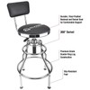 Olympia Tools 82-738 Adjustable Hydraulic Work Stool, Black