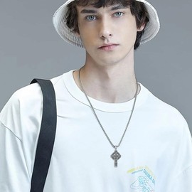 HUKKUN Celtic Cross Necklace for Men Sterling Silver Viking Cross Pendant Necklace for Men Irish Knot Viking Jewelry Gift for Men