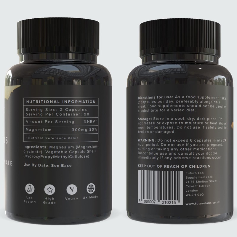 Magnesium Glycinate Capsules 1500mg - Magnesium Bisglycinate High Strength Sleep