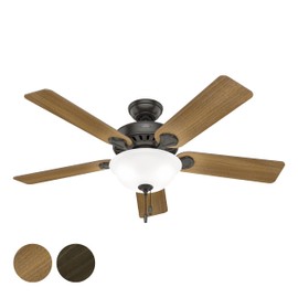 Hunter Fan 52 Inch Indoor Ceiling Fan, Traditional Style Ceiling Fan with Light, Pull chains, Reversible Blades for Bedroom, Living Room/Family Room, Dining Room, Kitchen, Office (Renewed)