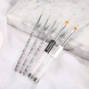 LWBTOSEE 5 Pcs Professional Nail Art Brushes UV Gel Builder
