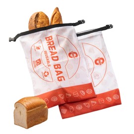 CEvolvulus 2 Pack Reusable Bread Bags for Homemade Bread，Sourdough Baking Supplies，Freezer Bread Storage Bag, Zipper Storage Container for Homemade Sourdough Bread Loaf