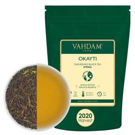 VAHDAM, Okayti Premium Darjeeling First Flush Black Tea 2020 | 100g ,100% Pure Black Loose-Leaf Tea | Sourced directly from the Okayti Tea Estate | Fresh Harvest 2020 | Brews 50+ Cups