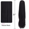 Natural Black Ponytail Extension,SYXLCYGG Straight Clip Claw Ponytails 22" 5.5