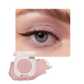 Matte Single Eyeshadow Palette, Nude pink Cream Eye Shadow Lightweight Blendable Powder Eye Shadow, Highly Pigmented Waterproof Long-Lasting Monochrome Eyeshadow Makeup Palette Gifts for Women Girl-02