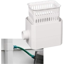 Downspout Rainwater Collection Diverter Connector System Colander with Filter 3x4-in, White