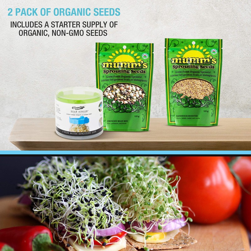 Masontops Bean Screen Sprouts Growing Kit - Sprouting Lids &