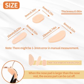 SooGree 20Pairs Soft Foam Nose Pads, 1.5MM Thick Cushion Self Adhesive Glasses Nose Pads Anti-Slip Nose Pieces Grips for Eyeglasses Sunglasses Reading Glasses, Comfortable Replacement Stick On Nosepad