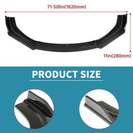 Kojem 3Pcs Front Bumper Lip Compatible with 2016-2021 Honda Civic 10th 4DR Sedan Under Chin Spoiler Plastic (Carbon Fiber Style)