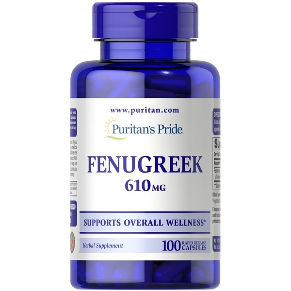 Puritan's Pride Fenugreek 610 mg - 100 Capsules