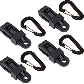 PR-TARPCLIP Tarp Clips, 4 Pieces with Carabiners, Seat Clip, Tent Clamp, Tent Tarp, Fixing Materials, Outdoor, Camping,