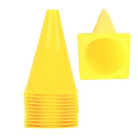 TSKDKIT 15 Pcs Training Cones Marker Plastic Cones Training Marker Football Traffic Cones Marker for Games, Sport, Dog Training, Yellow
