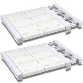 Gerrii 2 Pcs Closet Tension Shelf Rod Expandable Shelf Locker Organizer Adjustable Metal Storage Rack Scalable Layered Divider Separator for Cabinet Wardrobe Kitchen Bathroom (10.83''-17.91'')