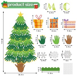 Christmas Tree Bulletin Board Decorations for Classroom DIY Handprint Cutouts Christmas Hands Tree Bulletin Board Set Xmas Tree Wall Decor for School Home Holiday Classroom Decor