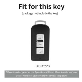 ontto Car Key fob Cover fit for Mitsubishi ASX Outlander L200 Eclipse Lancer 10 Pajero Sport Key case TPU Key Holder Keyring Key Shell Keychain Protective Accessories 3 Buttons Gray