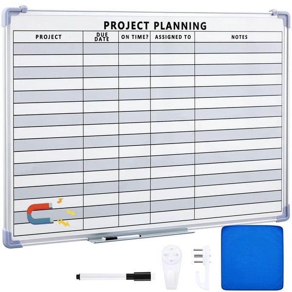 Lincia Project Planning Dry Erase Whiteboard 36"x 24" Magnetic Dry