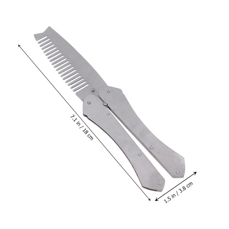 WOONEKY Stainless Steel Beard Comb Mustache Brush Men's Styling Tool